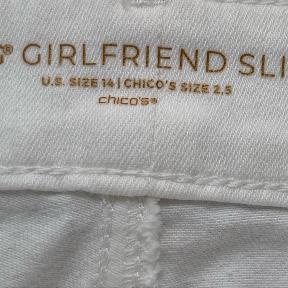 Chico's So Slimming Girlfriend Crop Pants in White - Picture 8 of 11
